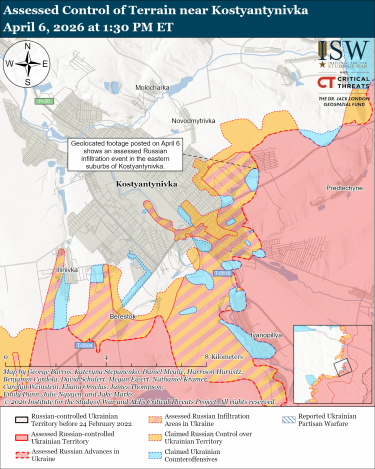 Фото 7 — Карта боевых действий в Украине на 7 апреля 2026 года