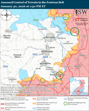 Фото 6 — Карта боевых действий в Украине на 31 января 2026 года