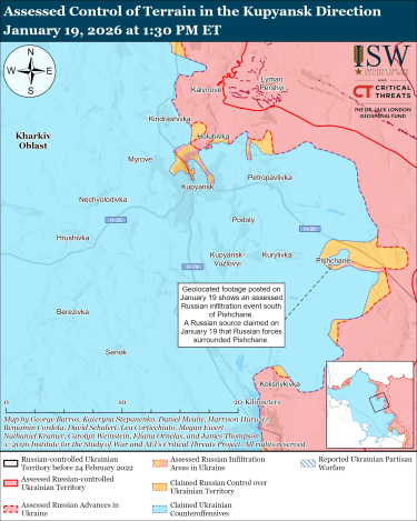 Фото 14 — Карта боевых действий в Украине на 20 января 2026 года