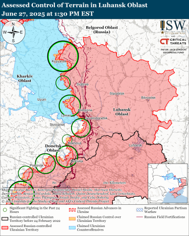 Фото 7 — Карта боевых действий в Украине на 28 июня 2025 года