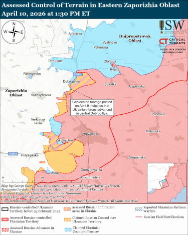 Фото 13 — Карта боевых действий в Украине на 11 апреля 2026 года