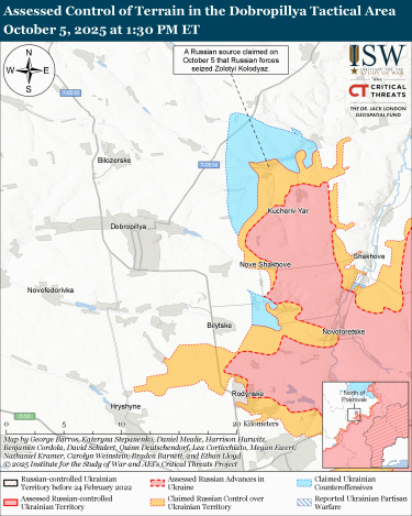 Фото 10 — Карта бойових дій в Україні на 6 жовтня 2025 року