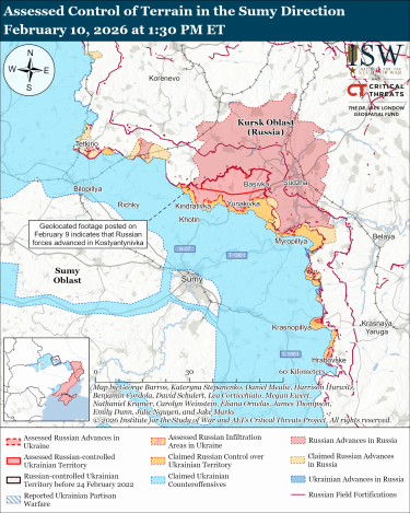 Фото 9 — Карта бойових дій в Україні на 11 лютого 2026 року