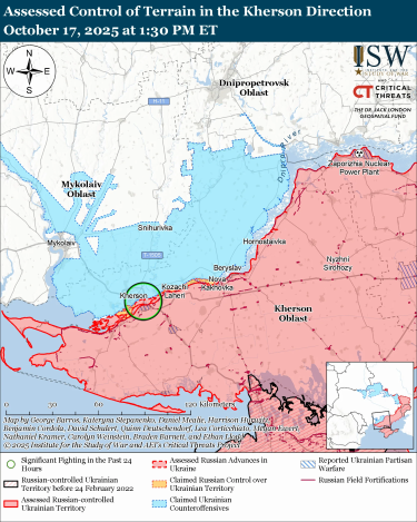 Фото 4 — Карта бойових дій в Україні на 18 жовтня 2025 року