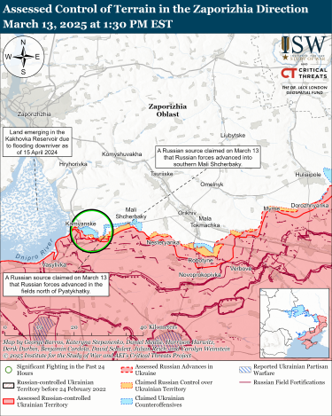 Фото 10 — Карта боевых действий в Украине на 14 марта 2025 года