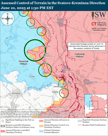 Фото 3 — Карта бойових дій в Україні на 11 червня 2025 року