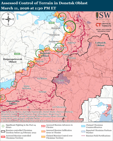Фото 2 — Карта бойових дій в Україні на 12 березня 2026 року
