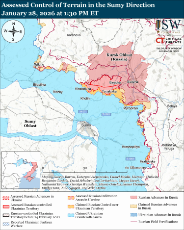 Фото 15 — Карта боевых действий в Украине на 29 января 2026 года