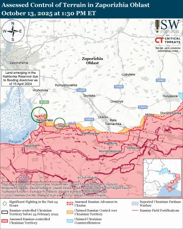 Фото 3 — Карта боевых действий в Украине на 14 октября 2025 года