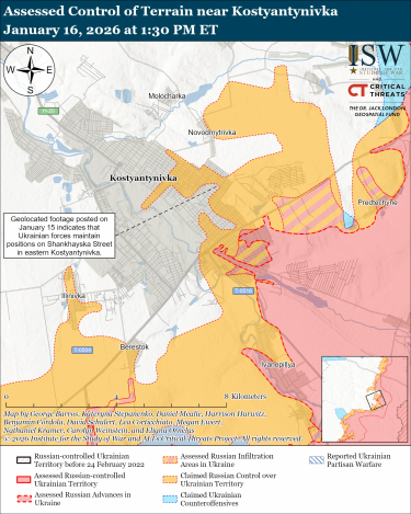 Фото 17 — Карта боевых действий в Украине на 17 января 2026 года