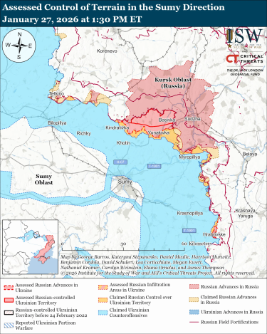 Фото 14 — Карта боевых действий в Украине на 28 января 2026 года
