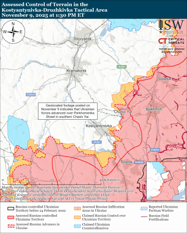Фото 5 — Карта бойових дій в Україні на 10 листопада 2025 року