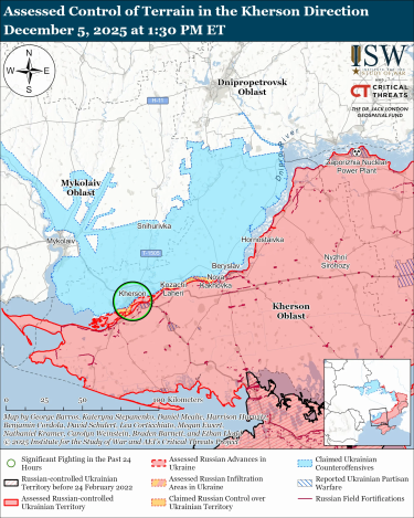 Фото 4 — Карта боевых действий в Украине на 6 декабря 2025 года