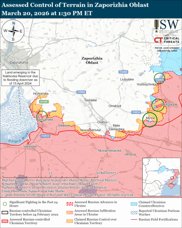 Фото 6 — Карта боевых действий в Украине на 21 марта 2026 года