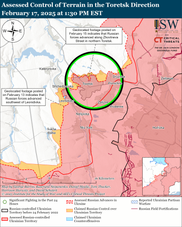 Фото 4 — Карта боевых действий в Украине на 18 февраля 2025 года