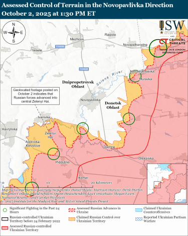 Фото 7 — Карта боевых действий в Украине на 3 октября 2025 года