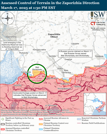 Фото 6 — Карта бойових дій в Україні на 19 березня 2025 року