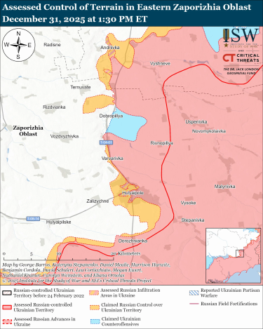 Фото 8 — Карта боевых действий в Украине на 1 января 2026 года