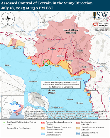 Фото 6 — Карта бойових дій в Україні на 19 липня 2025 року
