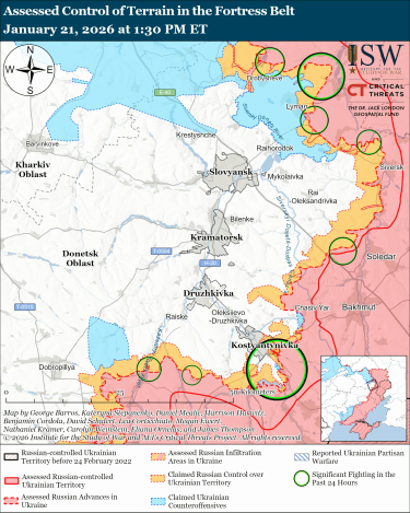 Фото 8 — Карта бойових дій в Україні на 22 січня 2026 року