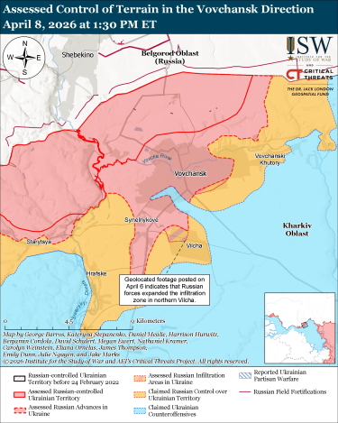 Фото 9 — Карта боевых действий в Украине на 9 апреля 2026 года