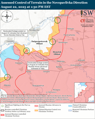 Фото 7 — Карта бойових дій в Україні на 23 серпня 2025 року