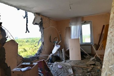 поврежденная квартира в Киеве