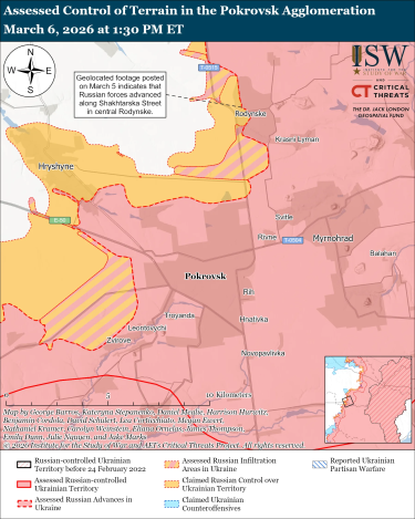 Фото 8 — Карта бойових дій в Україні на 7 березня 2026 року