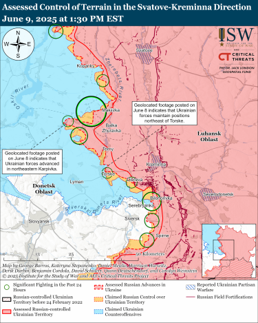 Фото 9 — Карта бойових дій в Україні на 10 червня 2025 року