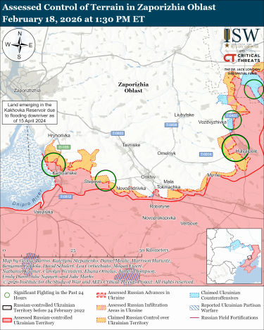 Фото 4 — Карта боевых действий в Украине на 19 февраля 2026 года