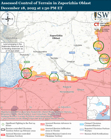 Фото 9 — Карта боевых действий в Украине на 19 декабря 2025 года