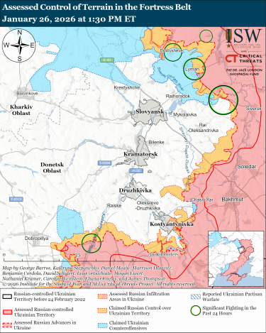 Фото 5 — Карта бойових дій в Україні на 27 січня 2026 року