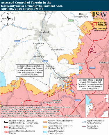 Фото 8 — Карта бойових дій в Україні на 27 квітня 2026 року
