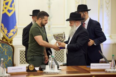 Фото 44 — Зеленський зустрівся з єврейським духовенством напередодні Рош га-Шана (ФОТО, ВІДЕО)
