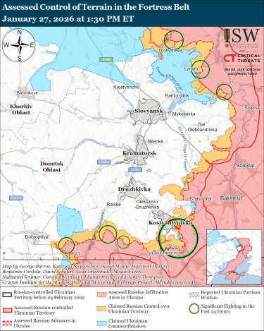 Фото 3 — Карта боевых действий в Украине на 28 января 2026 года