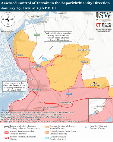 Фото 9 — Карта боевых действий в Украине на 30 января 2026 года