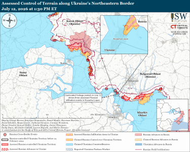 Фото 9 — Карта боевых действий в Украине на 13 июля 2026 года