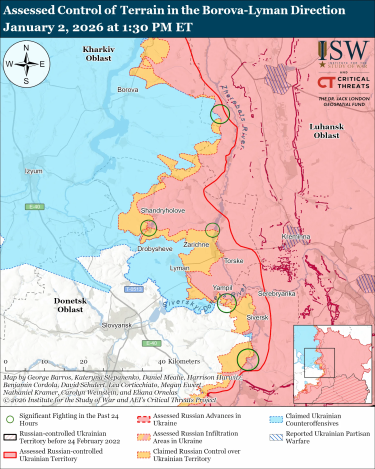 Фото 8 — Карта бойових дій в Україні на 3 січня 2026 року