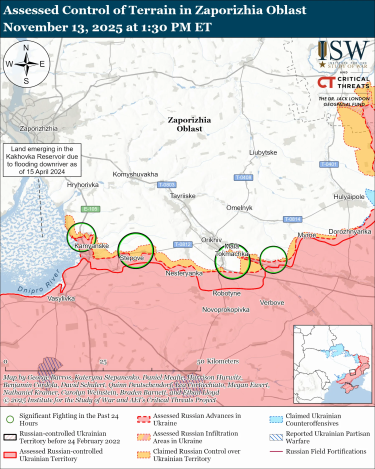 Фото 12 — Карта бойових дій в Україні на 14 листопада 2025 року