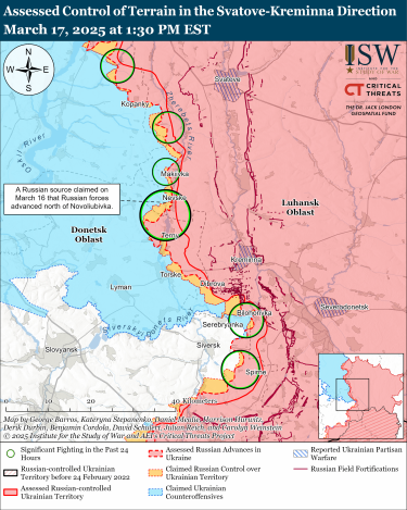 Фото 3 — Карта бойових дій в Україні на 19 березня 2025 року