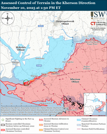 Фото 4 — Карта бойових дій в Україні на 11 листопада 2025 року