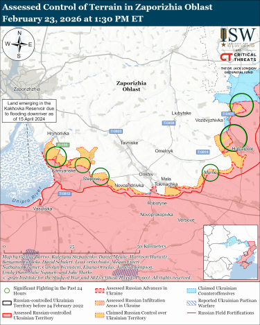 Фото 10 — Карта бойових дій в Україні на 24 лютого 2026 року