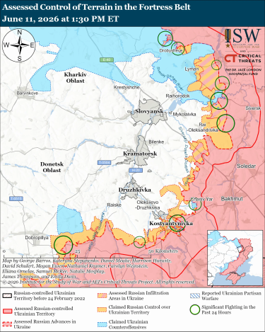 Фото 5 — Карта боевых действий в Украине на 12 июня 2026 года