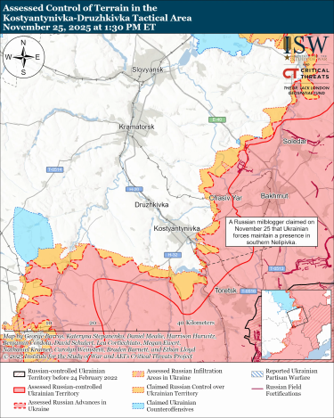 Фото 5 — Карта бойових дій в Україні на 26 листопада 2025 року