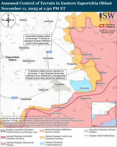 Фото 6 — Карта бойових дій в Україні на 12 листопада 2025 року