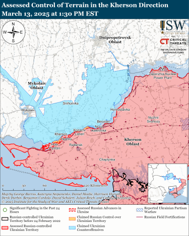 Фото 9 — Карта боевых действий в Украине на 14 марта 2025 года