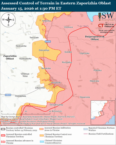 Фото 14 — Карта бойових дій в Україні на 16 січня 2026 року