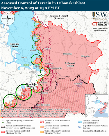 Фото 3 — Карта боевых действий в Украине на 7 ноября 2025 года