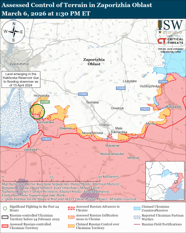 Фото 7 — Карта бойових дій в Україні на 7 березня 2026 року