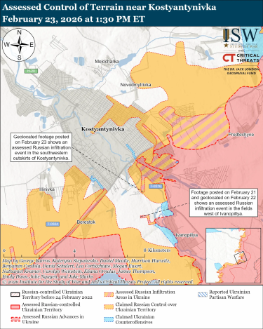 Фото 5 — Карта бойових дій в Україні на 24 лютого 2026 року